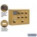 Salsbury Cell Phone Storage Locker - with Front Access Panel - 3 Door High Unit (5 Inch Deep Compartments) - 8 A Doors (7 usable) and 2 B Doors - Gold - Surface Mounted - Resettable Combination Locks
